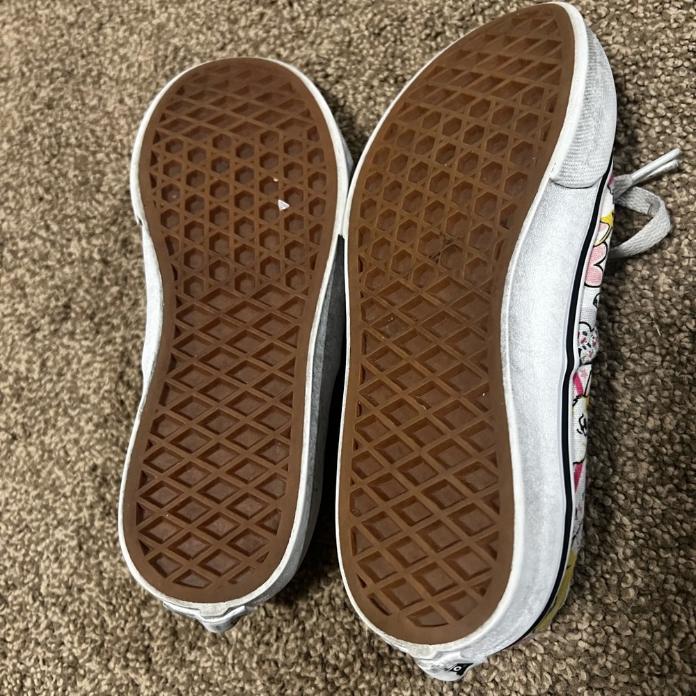 Vans Kids White Sneakers with Pink & Yellow Character Print - Picture 3 of 5